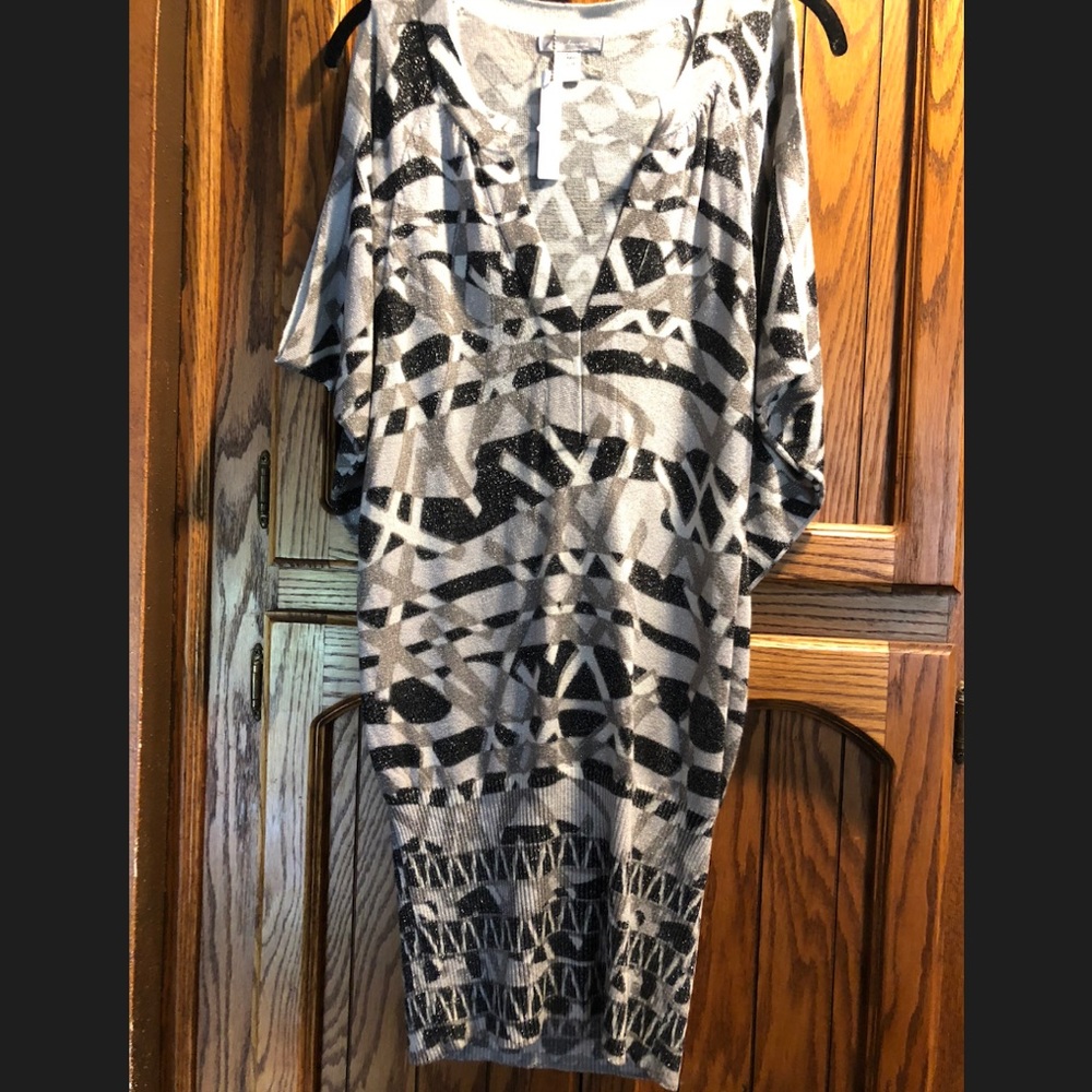 Shimmer geometric abstract print mini dress